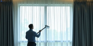 Commercial curtain steam cleaning service toolern-vale-vic hotels offices